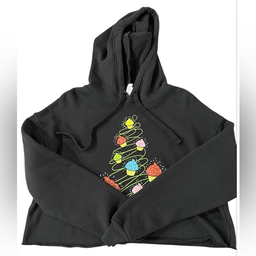Bella Canvas Fleece Collection Black Crop Jacket Size M